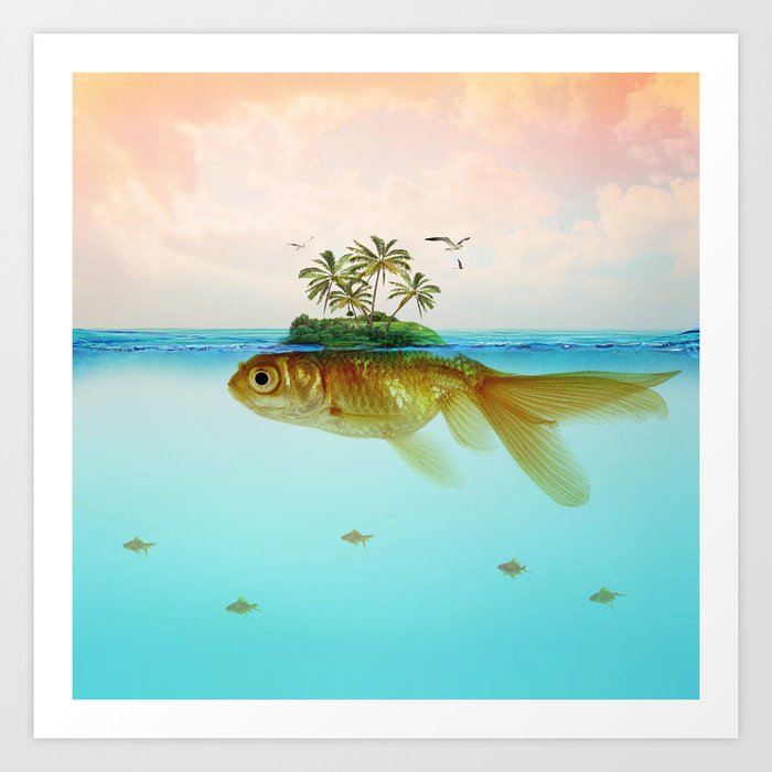 Goldfish Island II Art Print