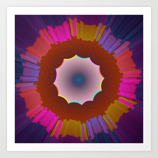 Colourful prismatic abstract Art Print