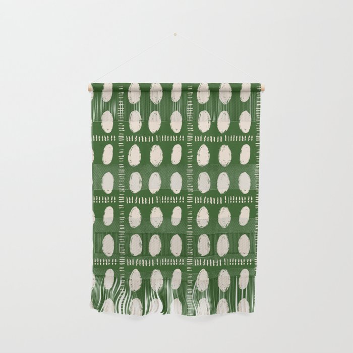 Green Boho Quilt Pattern Wall Hanging
