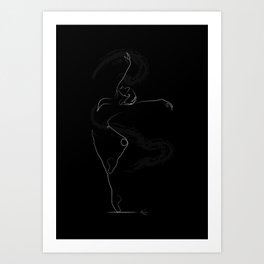 'UNFURL AT MIDNIGHT' Dancer Line Drawing Art Print