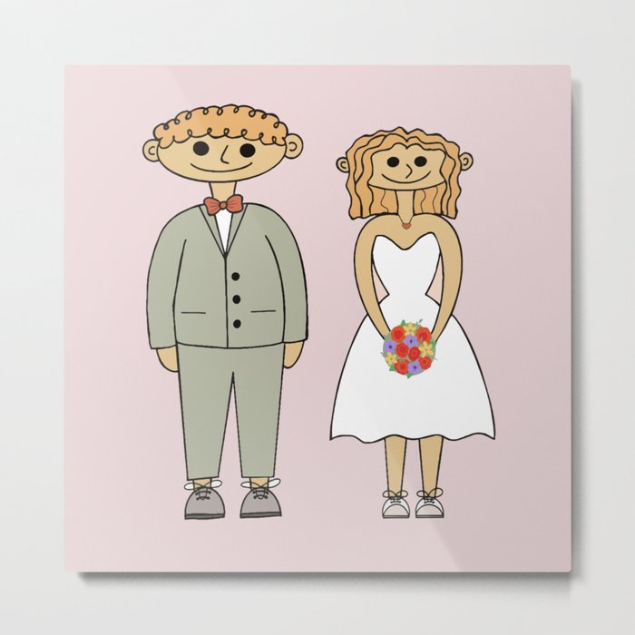 bride and groom Metal Print