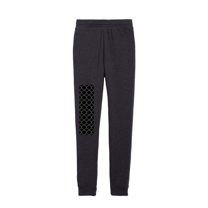 Modern Ethnic Style (White & Black Pattern) Kids Joggers