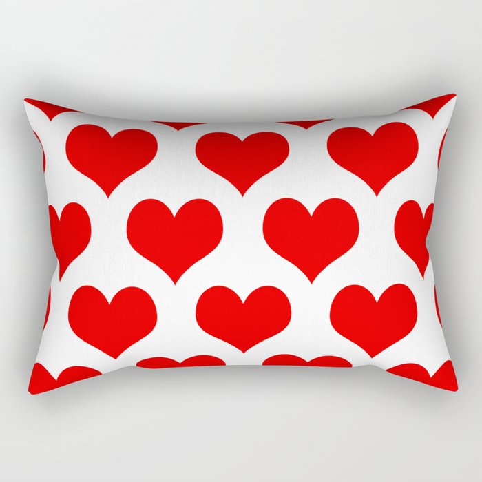 Holidaze Love Hearts Red Rectangular Pillow