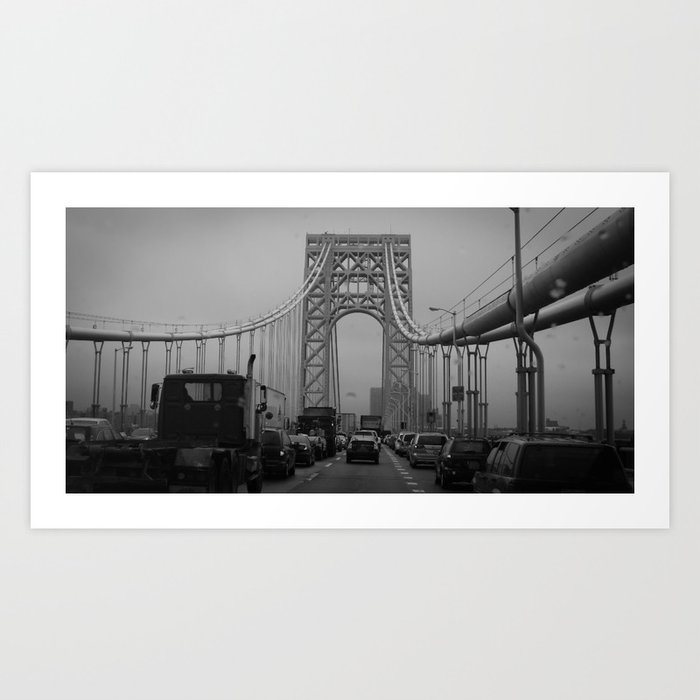 George Washington Bridge Traffic Art Print