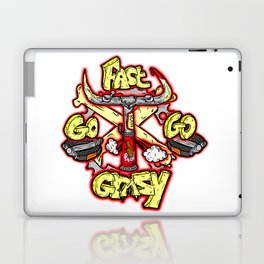 go fast go GRAZY ( vintage folding bicycle tribute - bull angry sketch handdrawn italian logo )  Laptop & iPad Skin