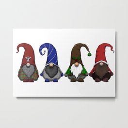 Christmas Gnomes Metal Print