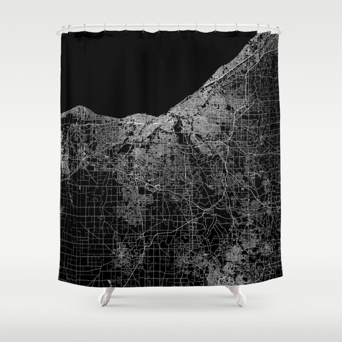 Cleveland Map Ohio Shower Curtain By Linelinelines Society6
