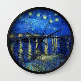 Starry Night Over the Rhone by Vincent van Gogh Wall Clock