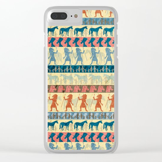 Egyptian Unicorn Pattern Clear iPhone Case