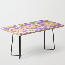 Colorful Retro Flower Pattern 614 Coffee Table