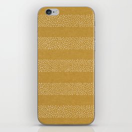 angrand stipple stripes - mustard iPhone Skin