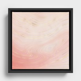 Rose Gold Agate Geode Luxury Framed Canvas