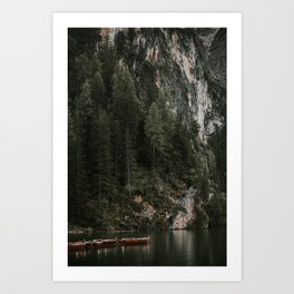 Lago di Braies, Dolomites | Colourful Travel Photography | Dolomiti, Italy (Europe) Art Print