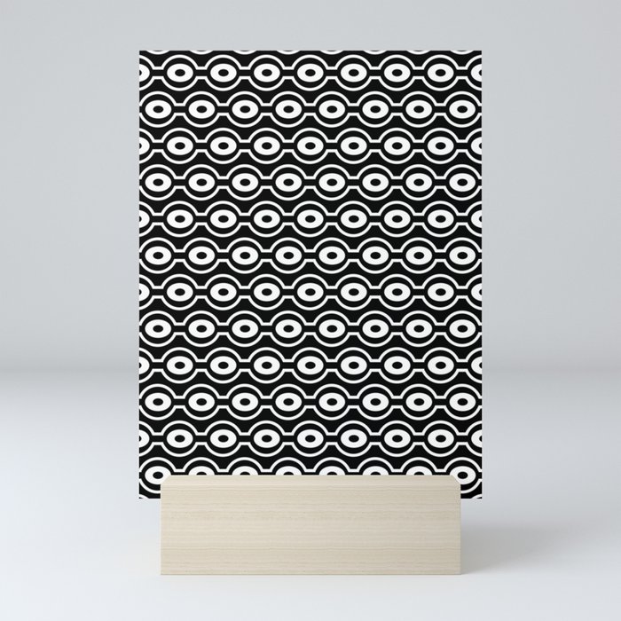 Black and White Repeat Pattern 4 Mini Art Print