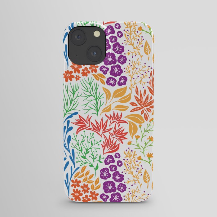 Floral doodles white iPhone Case