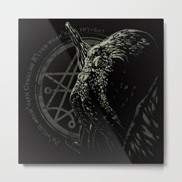Cthulhu - Chant design - Necronomicon symbol Metal Print | Eldergod, Drawing, Lovecraft, Cthulhuftaghn, Chant, Cthulhu, Hplovecraft, Tentacles, Necronomicon, Digital 