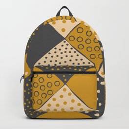 Polka dot Pattern (gold, dark gray and sand) Backpack