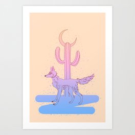 Coyote Desert Art Print