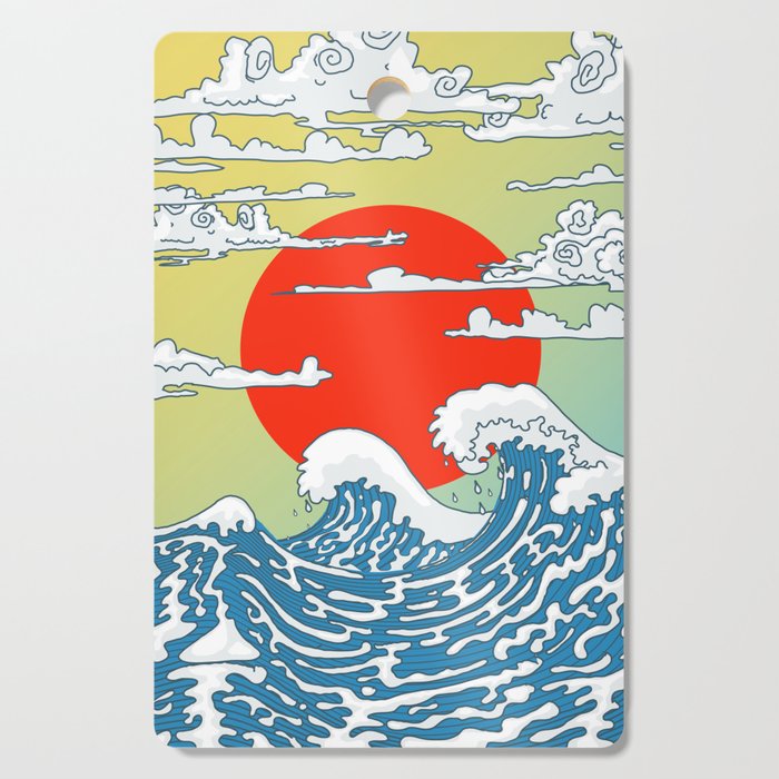 Japanese waves Cutting Board