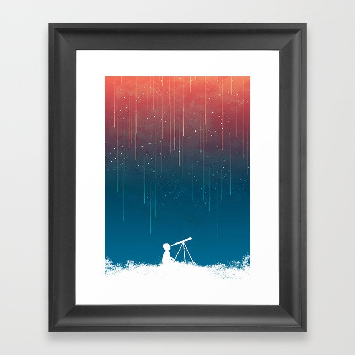 Meteor Rain (light version) Framed Art Print