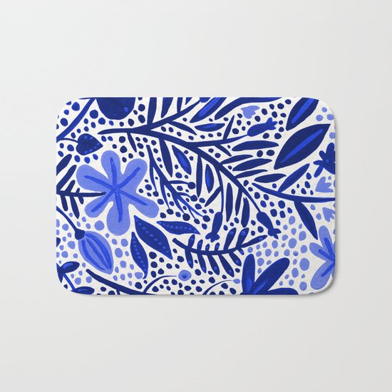 Blue Garden Bath Mat
