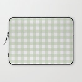Green Pastel Farmhouse Style Gingham Check Laptop Sleeve