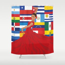 hispanic heritage woman Shower Curtain