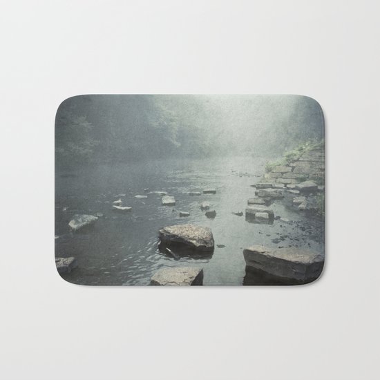 step stones - river and valley Bath Mat
