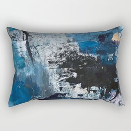 Breathe: colorful abstract in black, blue, purple, gold and white Rectangular Pillow