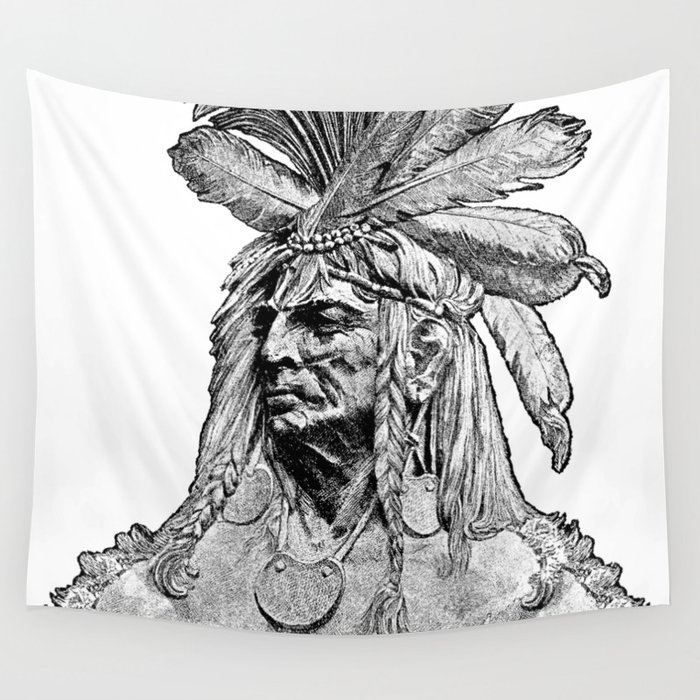 Chief / Vintage illustration redrawn and repurposed Wall Tapestry