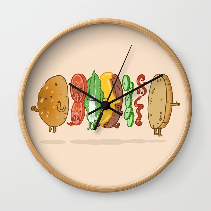 Sentient burger Wall Clock