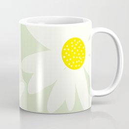 Beautiful White Retro Daisy Flowers Pastel Green Background #decor #society6 #buyart Mug