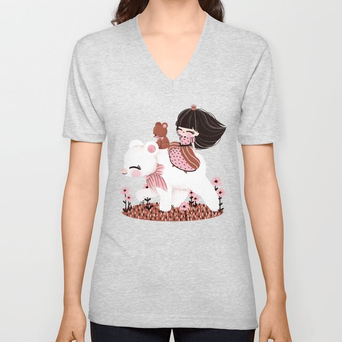 Precious Collection - the princess and the bears V Neck T Shirt