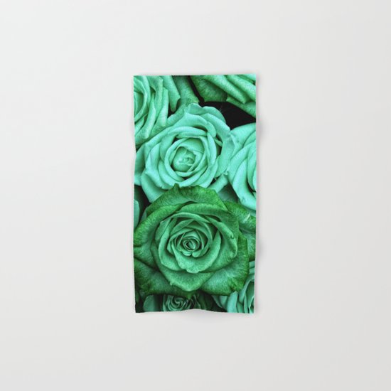 Sea Green Roses Hand & Bath Towel