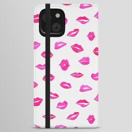 Hot Pink Lips iPhone Wallet Case