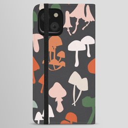 Mushroom Silhouette iPhone Wallet Case | Food, Digital, Retro, Drawing, Mushroom, Forestfloor, Garden, Homedecor, Mid Century, Ink Pen 