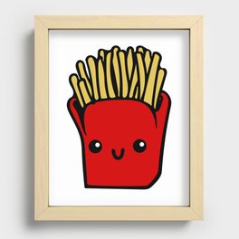 fries fun Cartoon Chips, Character, Characters, Cute, Fast Food Recessed Framed Print