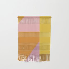Shapes in Vintage Modern Pink, Orange, Yellow, and Lavender Wall Hanging