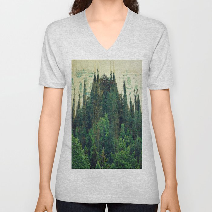 Forest Cathedral V Neck T Shirt