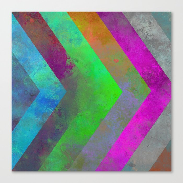 Textured Direction Abstract Multi Coloured Geometric Painting