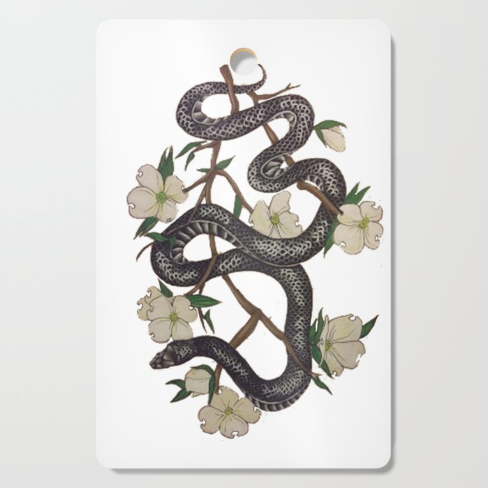 Floral Black Snake Cutting Board