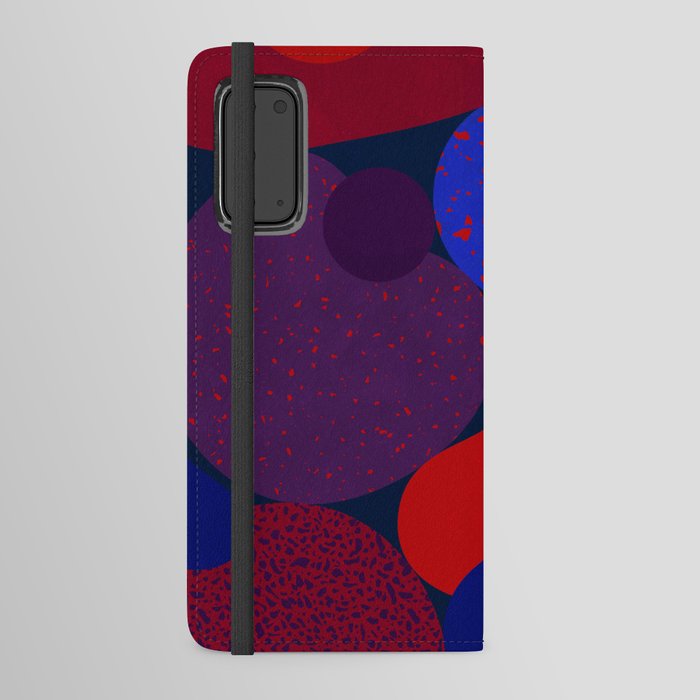 Terrazzo red blue purple night Android Wallet Case