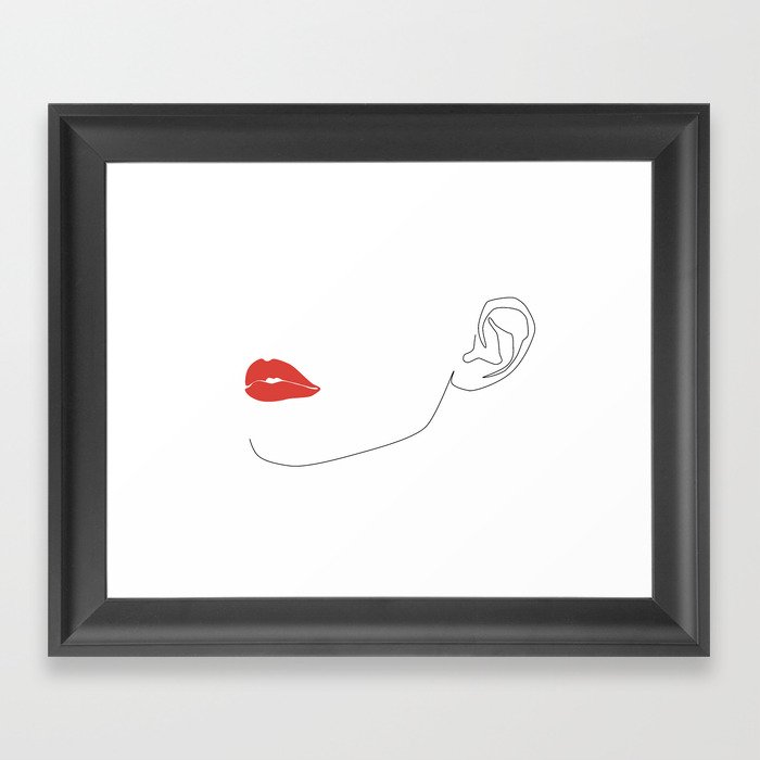 Red lip Framed Art Print