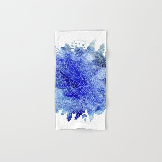 Blue Floral Pattern 03 Hand & Bath Towel
