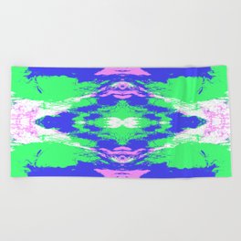 Hisaei - Abstract Colorful Batik Butterfly Mandala Art Beach Towel