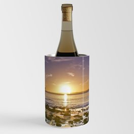 New Zealand Photography - Murrays Bay Beach In The Sunset Wine Chiller