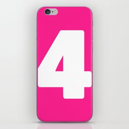 4 (White & Dark Pink Number) iPhone Skin