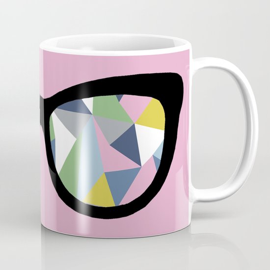 Abstract Eyes on Pink Mug