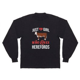 Hereford Cow Cattle Bull Beef Farm Long Sleeve T-shirt