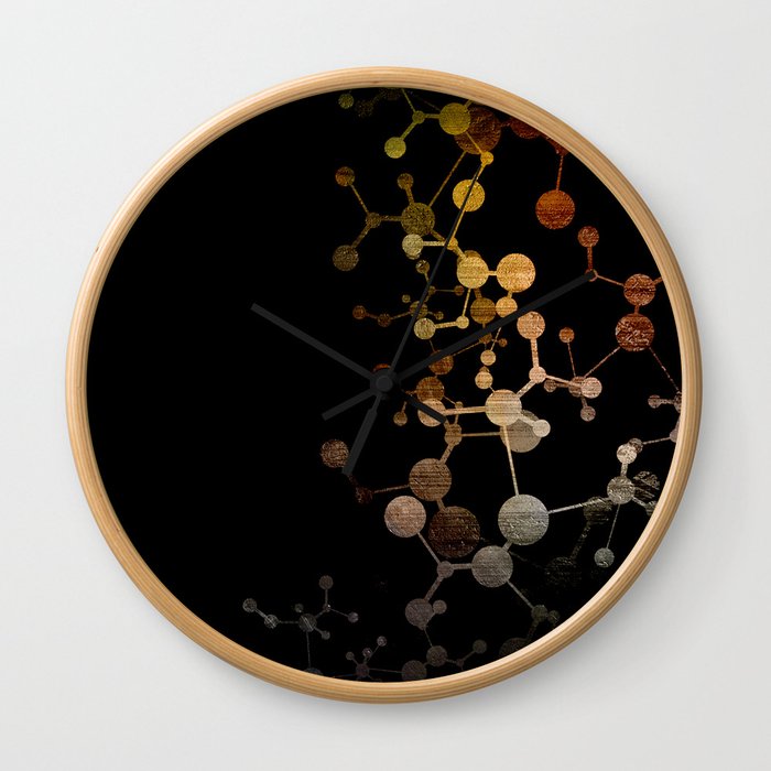 Metallic Molecule Wall Clock